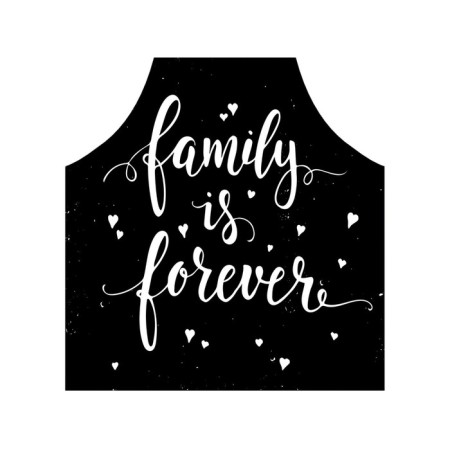 Apron of a kitchen with a photo print "Family", adjustable, size OS-2