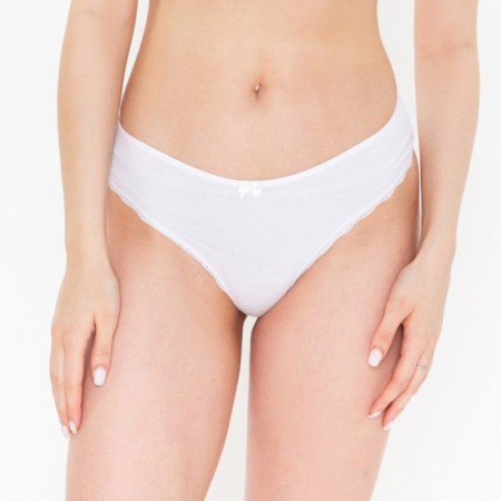 Panties female Brazilian, white color, rr 48-50 (XL)