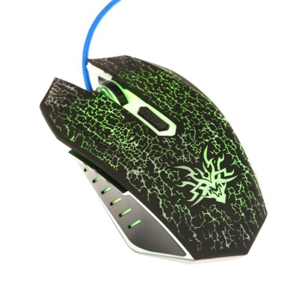 The mouse Qumo Blackout M03, game, wired, 6 buttons, backlight, 3200 dpi, USB, black