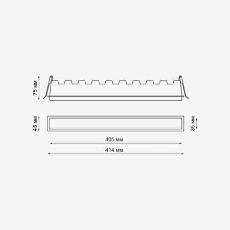 Lamp built -in Novotech. Hielo, 30W, LED, 60x414x45 mm, white color-1