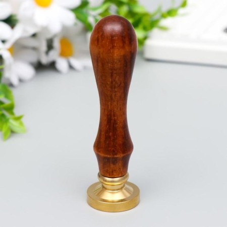Printing for wax with a wooden handle "Skull and bone" 9x2.5x2.5 cm-2