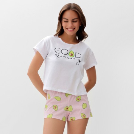 Female pajamas (T -shirt and shorts) KAFTAN AVOCADO p. 44-46, white