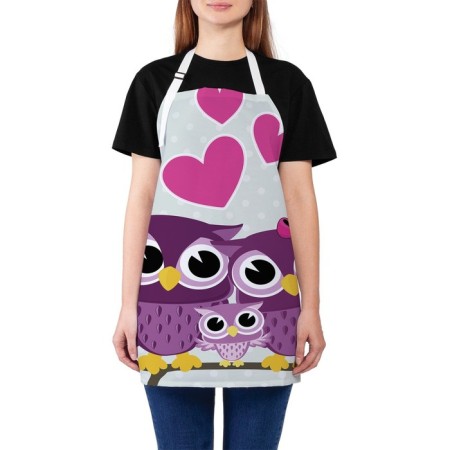 Apron of a kitchen with a photo print "Owing Family", adjustable, size OS