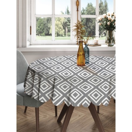 The tablecloth “square gray”, round, Saten, d = 150 cm