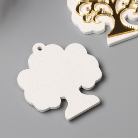 Decor for creativity wood, plastic "tree" Mirror set 2 pcs 4.1x4.8 cm-2