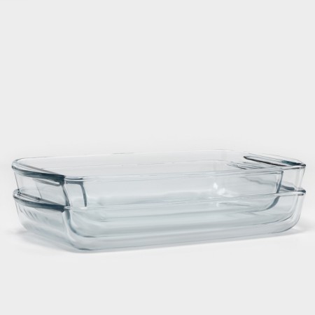 A set of rectangular Borcam baking dishes, 3 items: 1.3 l, 1.95 l, 2.75 liters-2
