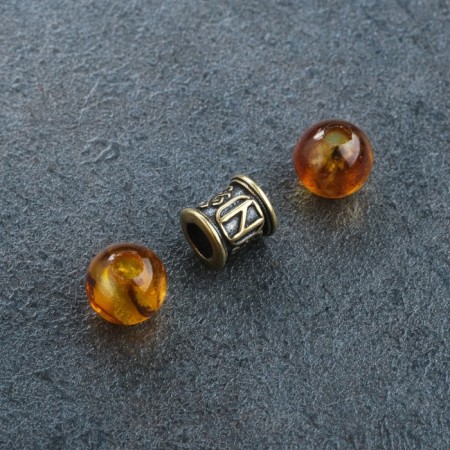 A set of three beads "Hagalaz"-1