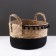 Storage basket "Colombia", with handles, 28 x 28 x 17 cm, natural, black