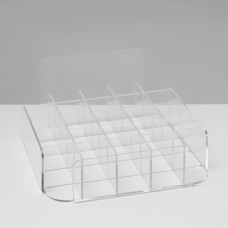 Lipstick stand for 25 pcs., 15 × 15.5 × 8 cm, 2 mm plexiglass, in a protective film-1