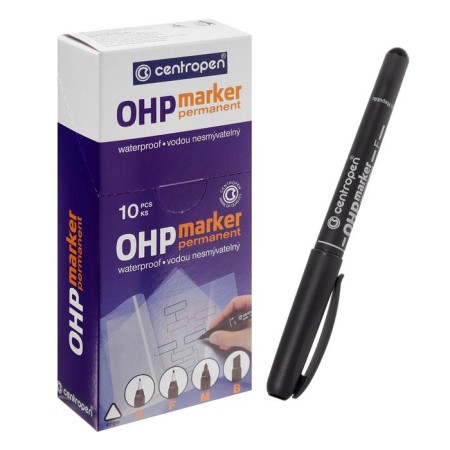 Marker for OHP permanent 1.2 mm, line 0.6 mm, centropen 2636F, black color