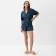 Female pajamas (shirt and shorts) KAFTAN SILK "strip" R.40-42, dark blue