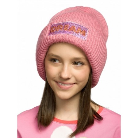 Hat for girls, size 51-52, pink color