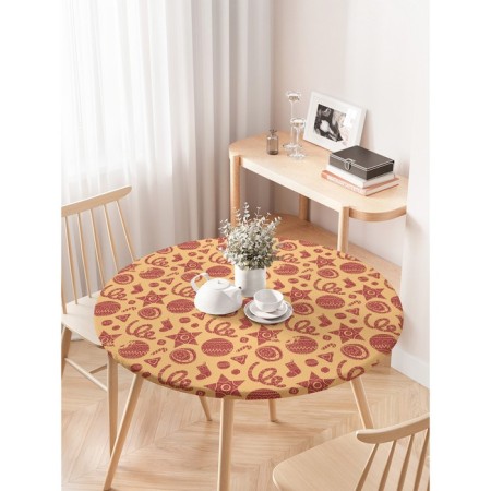 Tables on the table "Folk jewelry", round, oxford, elastic band, size 120x120 cm, diameter 75-100 cm-2