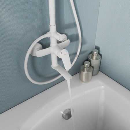 The shower system Milardo Rora Rorwt4FM06, tropical shower, shower, brass, white-2