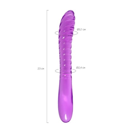 Bilateral phallimitator A-Toys By Toyfa Frica, TPE, Violet Color, 23 cm-10