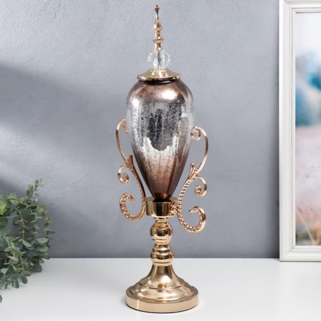 Interior metal souvenir, glass "Mosaic" gold 56.5x15x24 cm-2