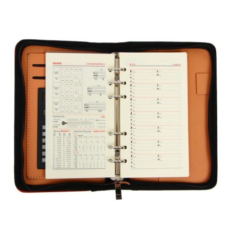Organizer on the rings A6, 96 sheets in a ruler, on a zipper from 3 sides, leatherette, mix-14
