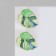 Earms enamel "Leaves" monsters, green color in gold