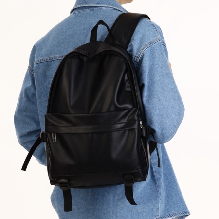 City backpack on a zipper, black color-6