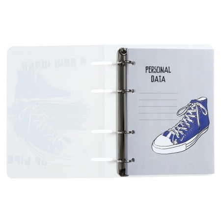 Notebook on rings, 80 sheets to the point "Blue sneakers", plastic cover, replaced block 70 g/m2-3