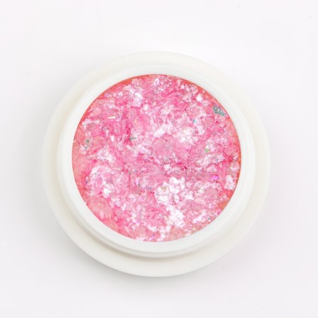 Opal powder for decor, in a jar, pink color-4