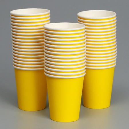 A single -single glass, monophonic, yellow color, 250 ml, 50 pcs-3