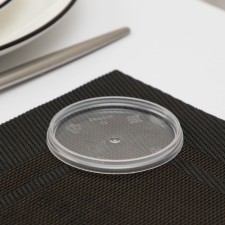 The plastic disposable lid to the universal can be 120 ml, 155 ml, d = 6.9 cm, the color is transparent