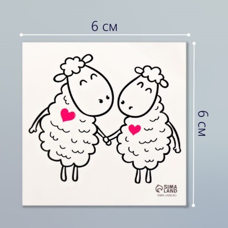 Tattoo on the body Black "lamb" 6x6 cm-1