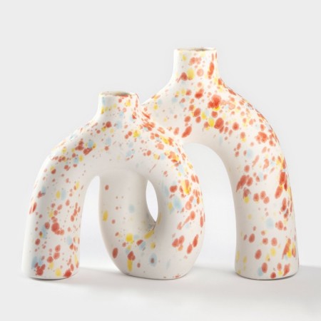 Vase for flowers ceramic "Scandinavia", 25.4 × 21 cm, neck D = 3.8 cm, white color