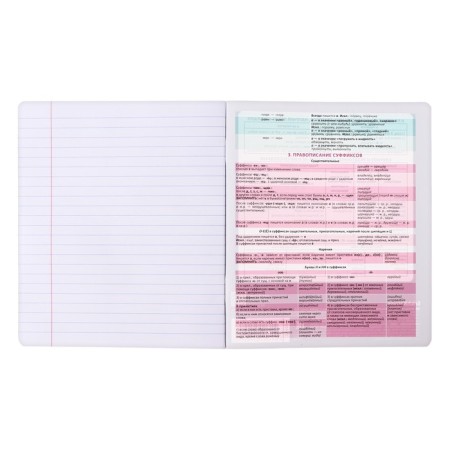 Subject notebook, 48 sheets, ruler, Russian language Erichkrause "Persons", plastic cover silk-screen covers, Bloc Offset 100%, information block-4