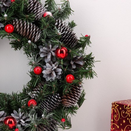 Festive wreath "Snow miracle", handmade-1