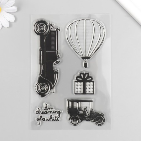 Stamp for creativity Silicon "Retro Cars" 16x11 cm