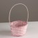 Wicker basket, d16x10xh32cm, pink, bamboo