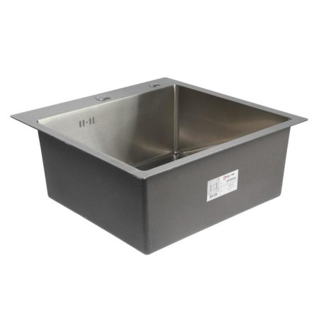 Kitchen sink Aflorn Af95050, Sredal, S = 3.0 and 0.8 mm, 50x50x20 cm, siphon, satin-1