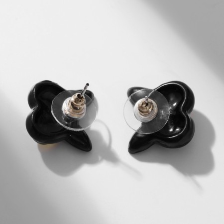 Earms with enamel "Montrustics" cat, black color-1