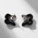 Earms with enamel "Montrustics" cat, black color
