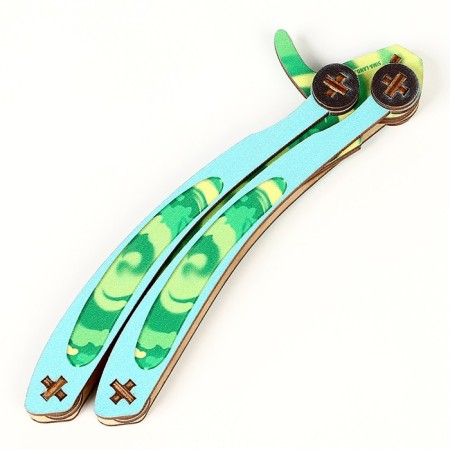 Model made of wood "Green butterfly knife"-2