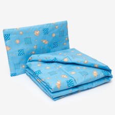 A set in a crib for a boy blanket (110*140cm) with a pillow (40*60 cm) slam, synthetic winterizer, mix