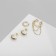 Set of earrings and cafs "Classic", color gold