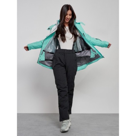 Ski jacket female, size 48, turquoise color-9
