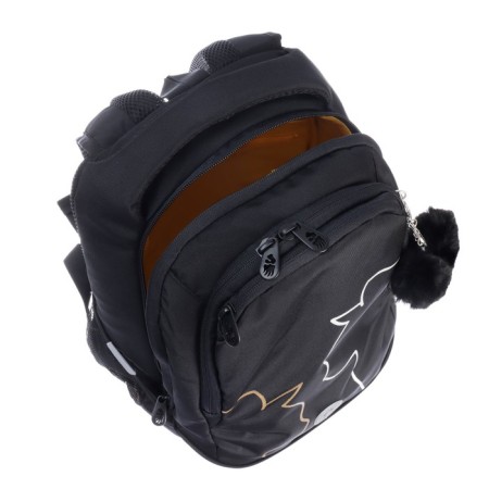 Youth backpack 40 x 29 x 20 cm, Grizzly, ergonomic back, laptop department, black-11