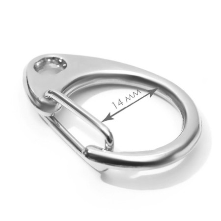 Metal carbine "Circle", D = 14 mm, 22 × 15 mm, 10 pcs, silver color-1