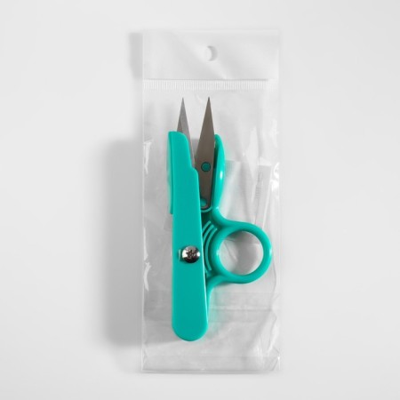 Scissors for cutting threads, with a ring, 12 cm, color mix-6