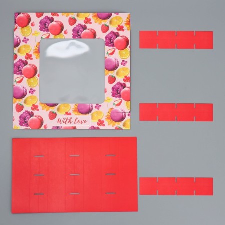 Box for sweets, confectionery packaging, 16 cells with love, 18.9 x 18.9 x 3.8 cm-4