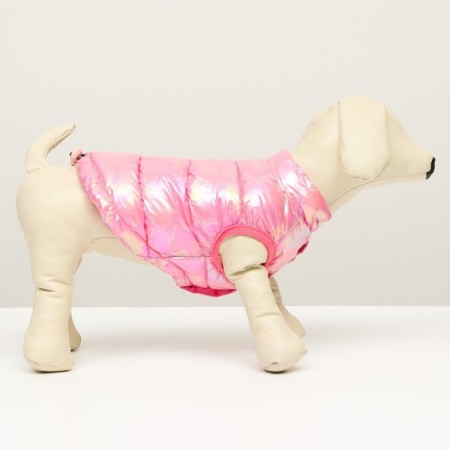 Dog jacket two -sided with weighting, size 10 (DS 25 cm, OG 34 cm, Osh 24 cm), pink-1