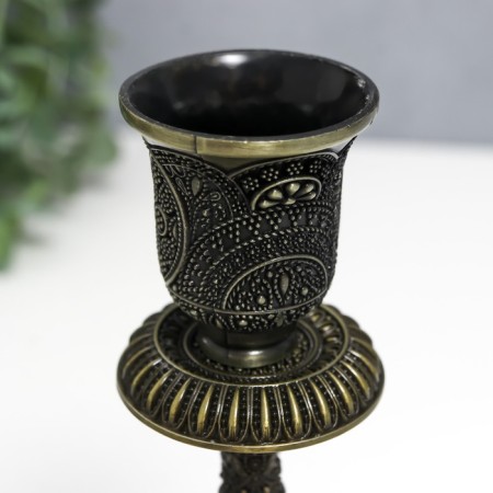 Summary Metal for 1 candle "Raja" Bronze 16.5x8x8 cm-3