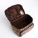 Cosmetic bag with a zipper, with a mirror, brown color