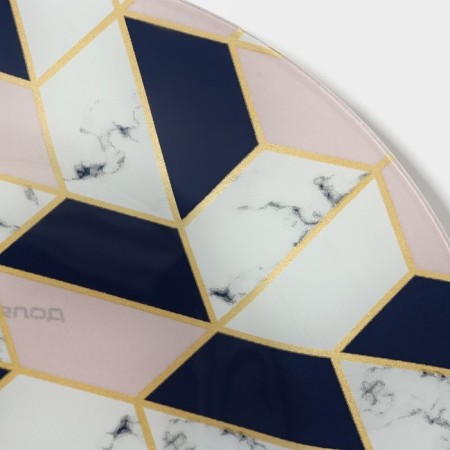 Plate Glass Dessert shade "Pink marble", D = 20 cm-4