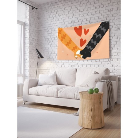 Decorative panel with photo printing "Come on a paw", horizontal, size 100x150 cm