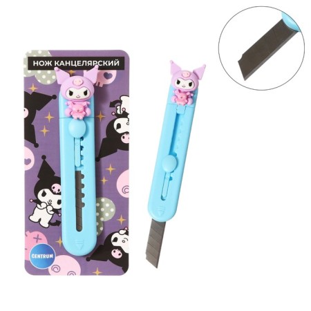 Chancellery knife 9mm Kuromi, plastic case, in a bag with a Euro suspension
